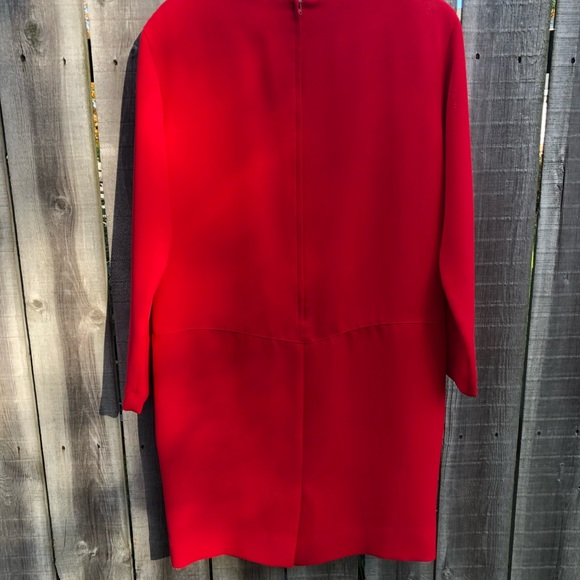Liz Claiborne Red Long Sleeve Shift Dress - Picture 2 of 8